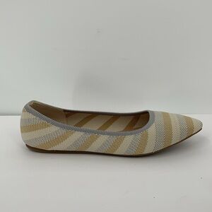 Market & Spruce Tan and Gray Striped Loafers